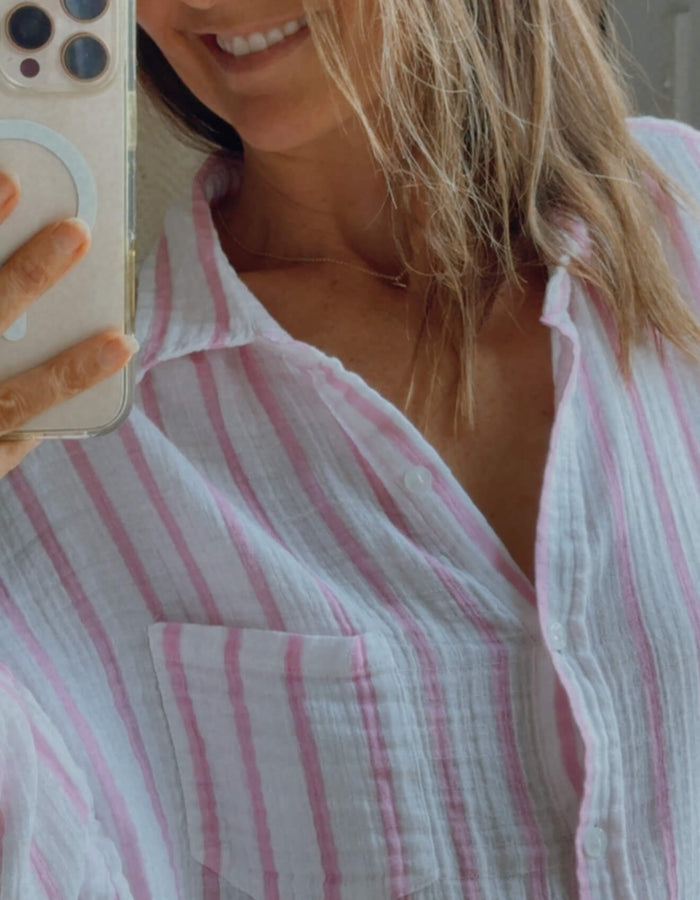 SEA LEVEL // Amalfi Beach Shirt // Pink // S/M