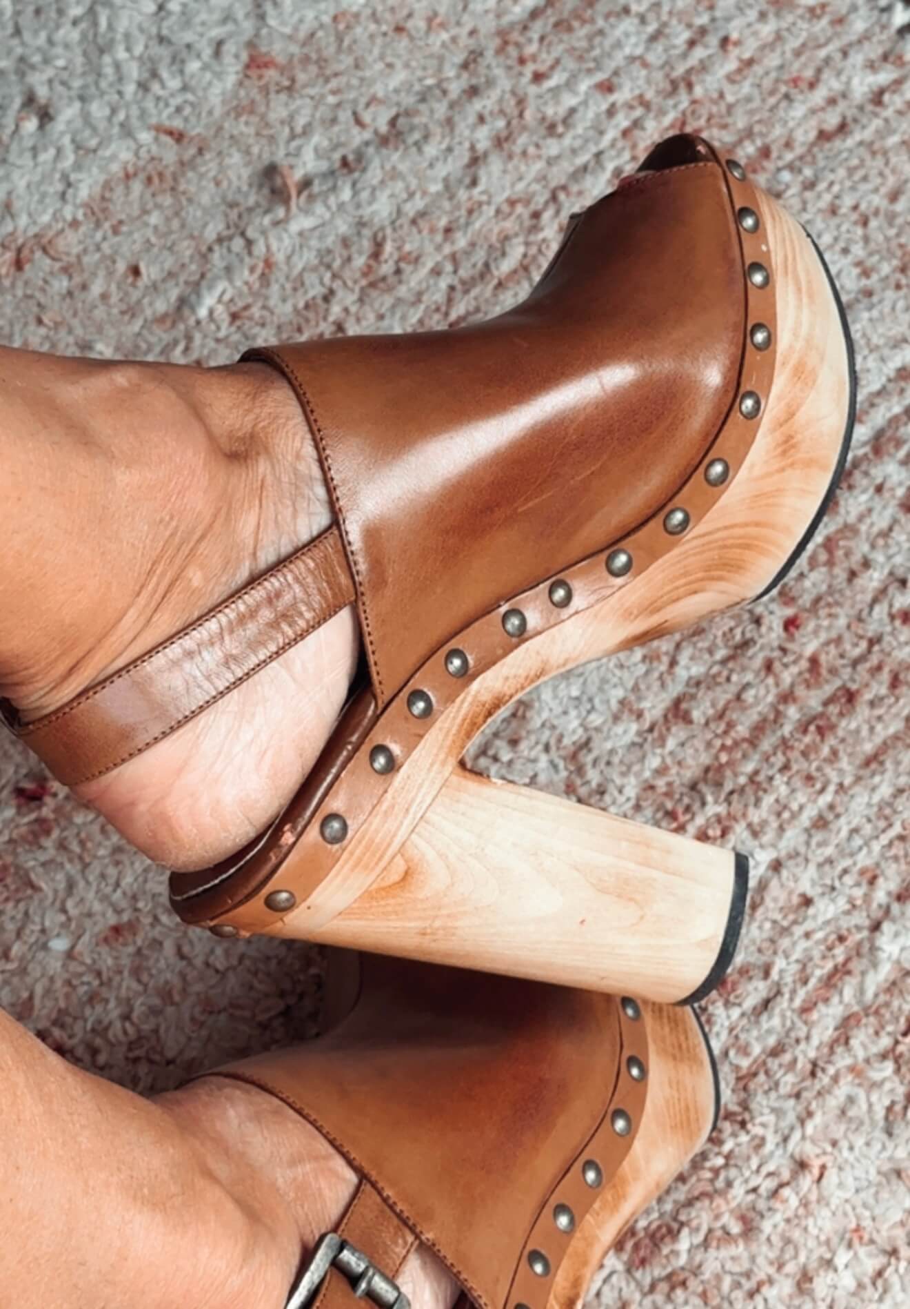 OXFORD // Tan Leather Heels // Size 38/8