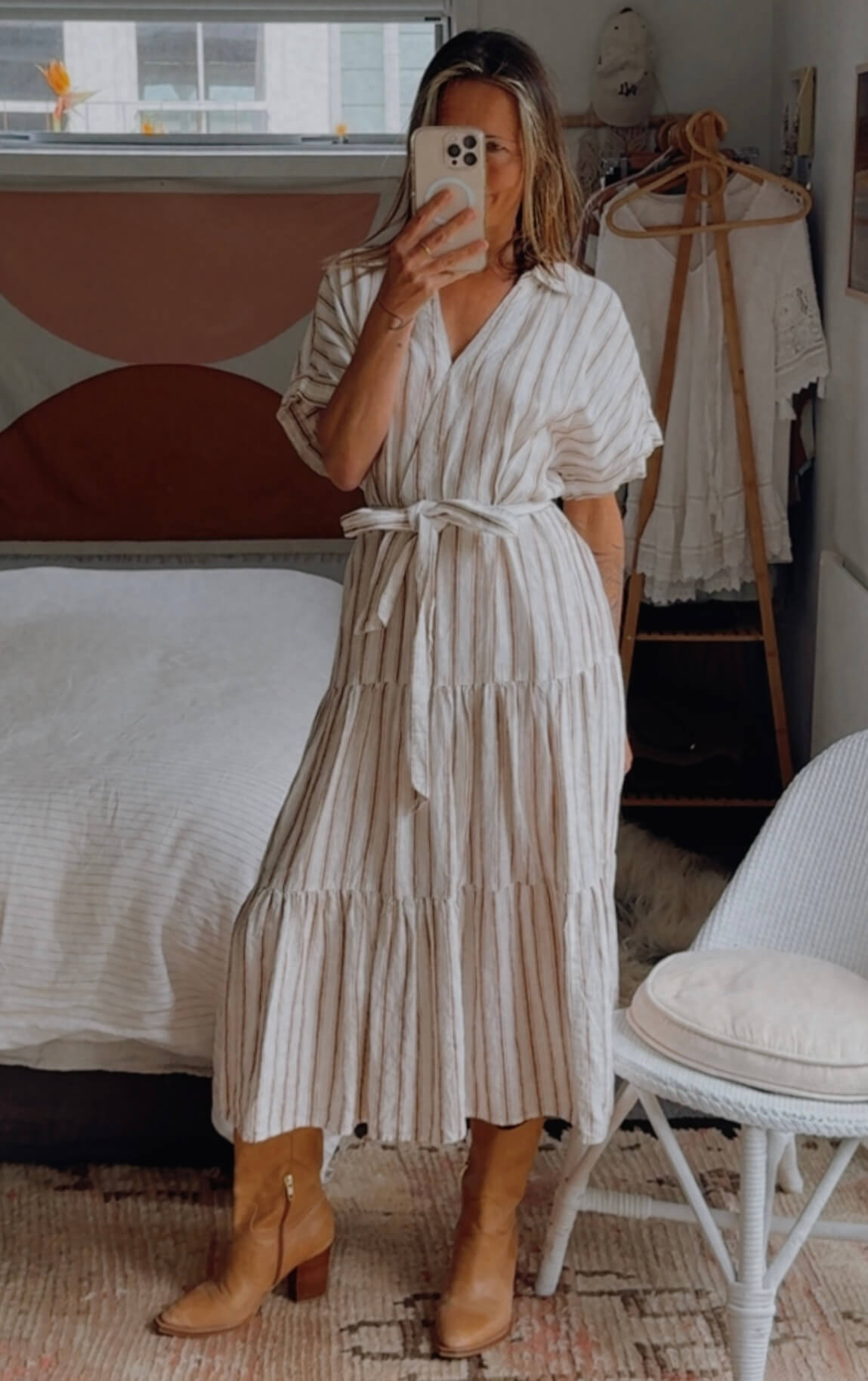 TARGET // European Linen Tiered Dress // Free Size (Size L)