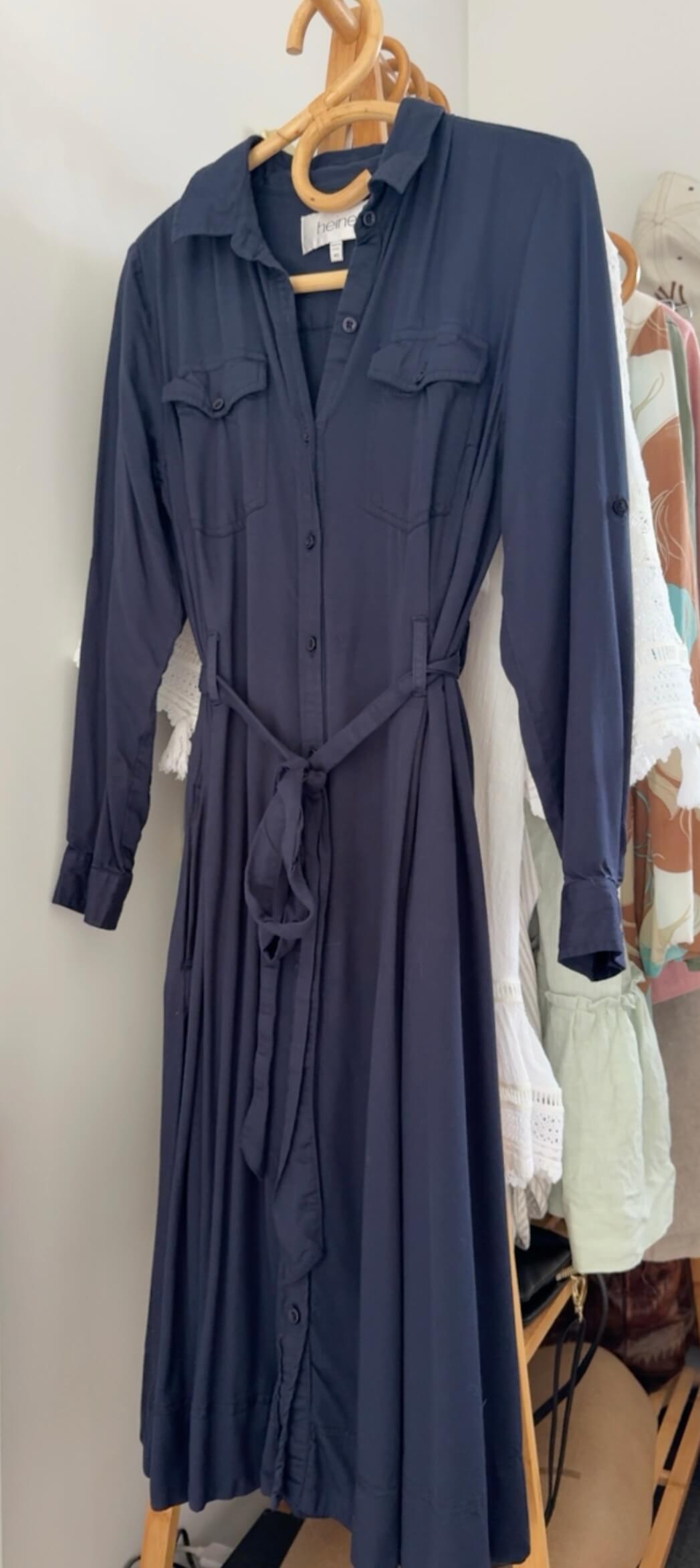 HEINE // Navy Midi Shirt Dress // M/L