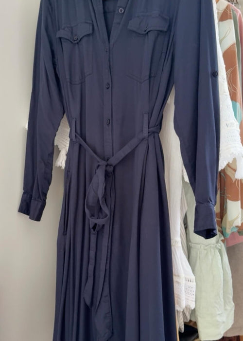 HEINE // Navy Midi Shirt Dress // M/L
