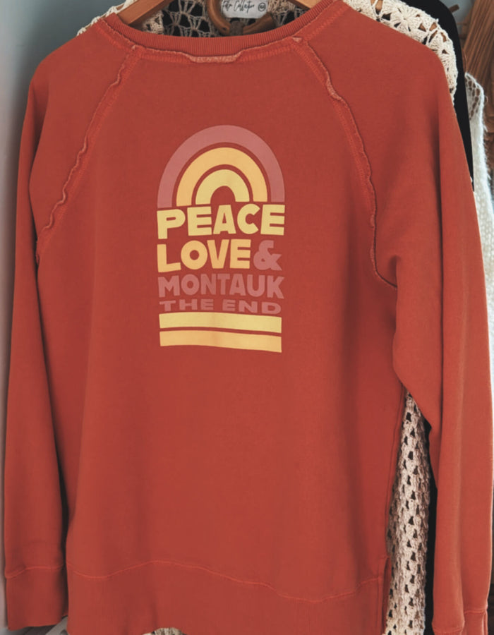 TECHSTYLES - A CALIFORNIA COMPANY Peace Love Sweatshirt // Orange // XL