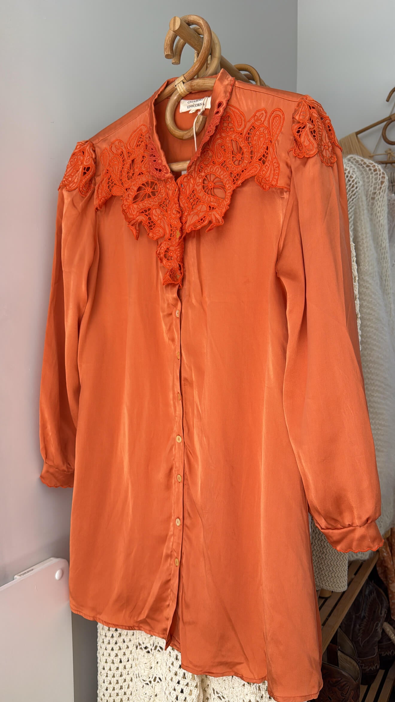 CHASING UNICORNS Coral Silk Dress // BNWT // Large