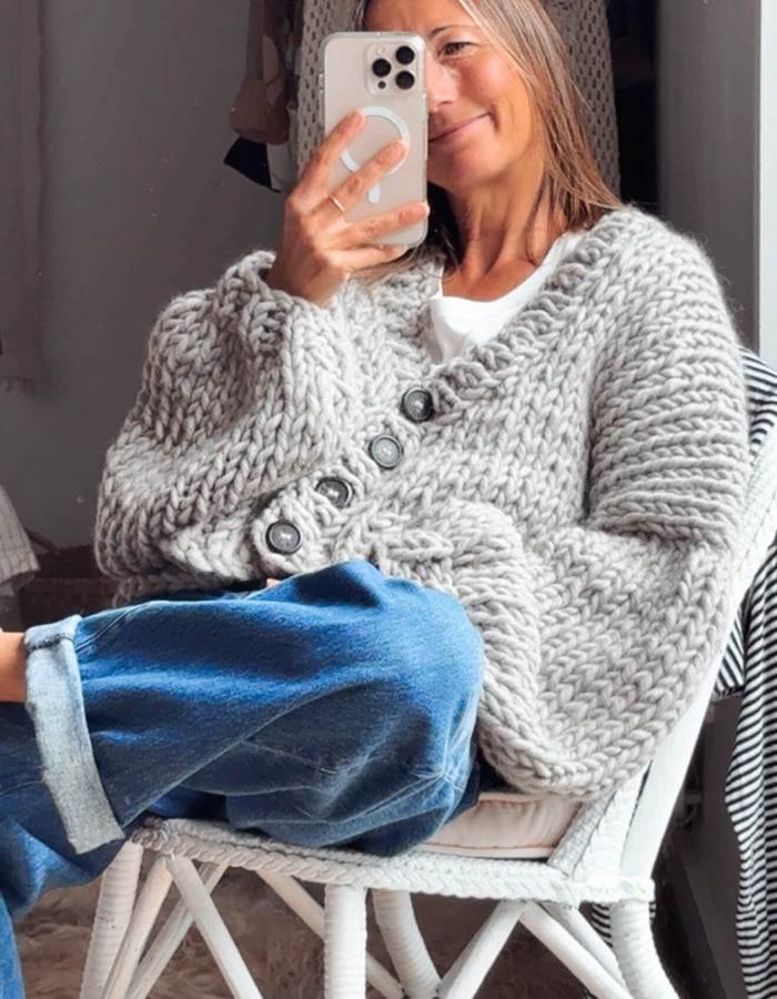 WORN + WILDER // The Basic Cardi // Silver Grey