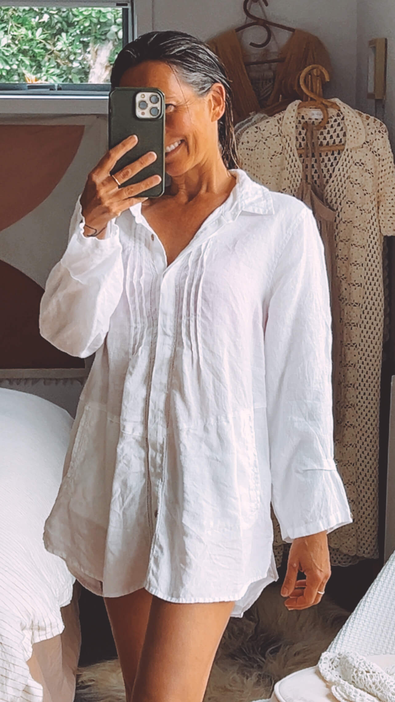 White Linen Shirt // S/M