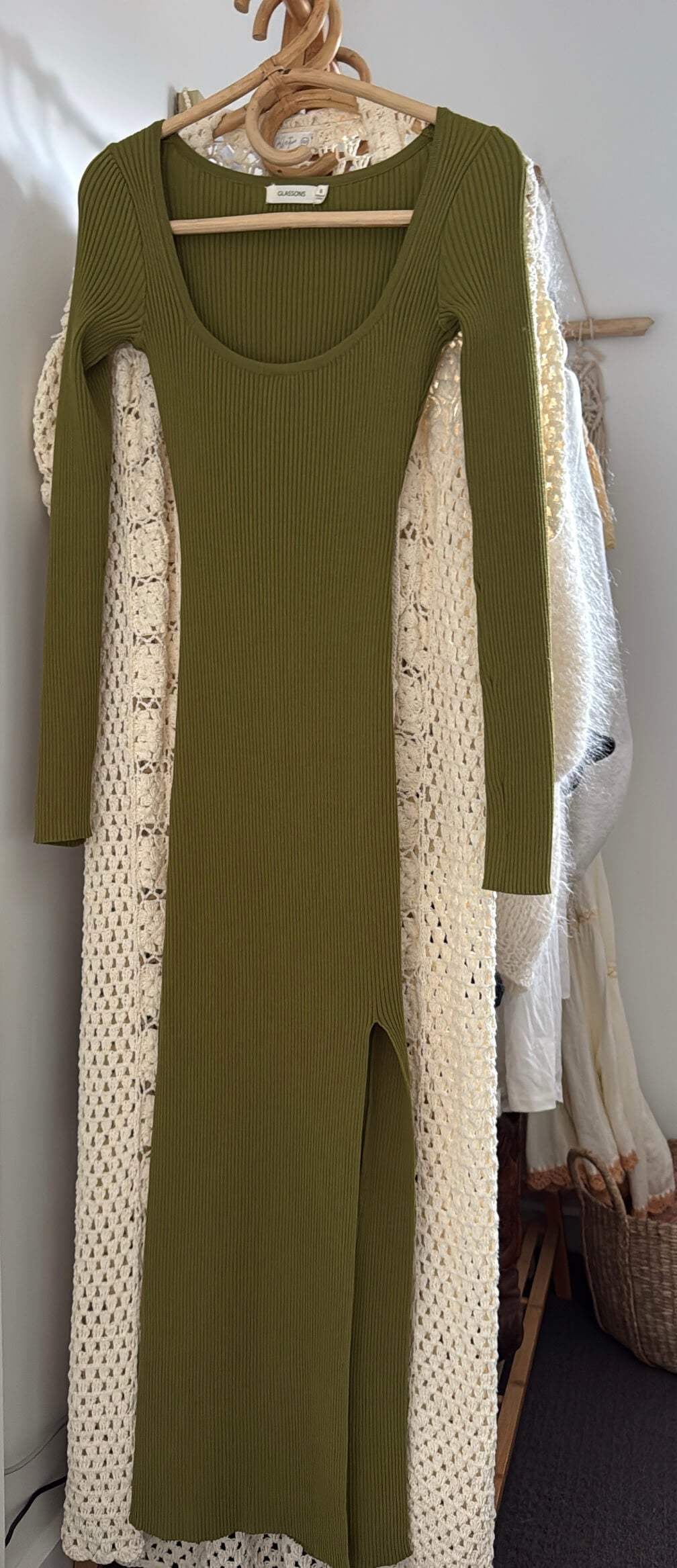 GLASSONS // Rib Knit Dress // Army Green // Small