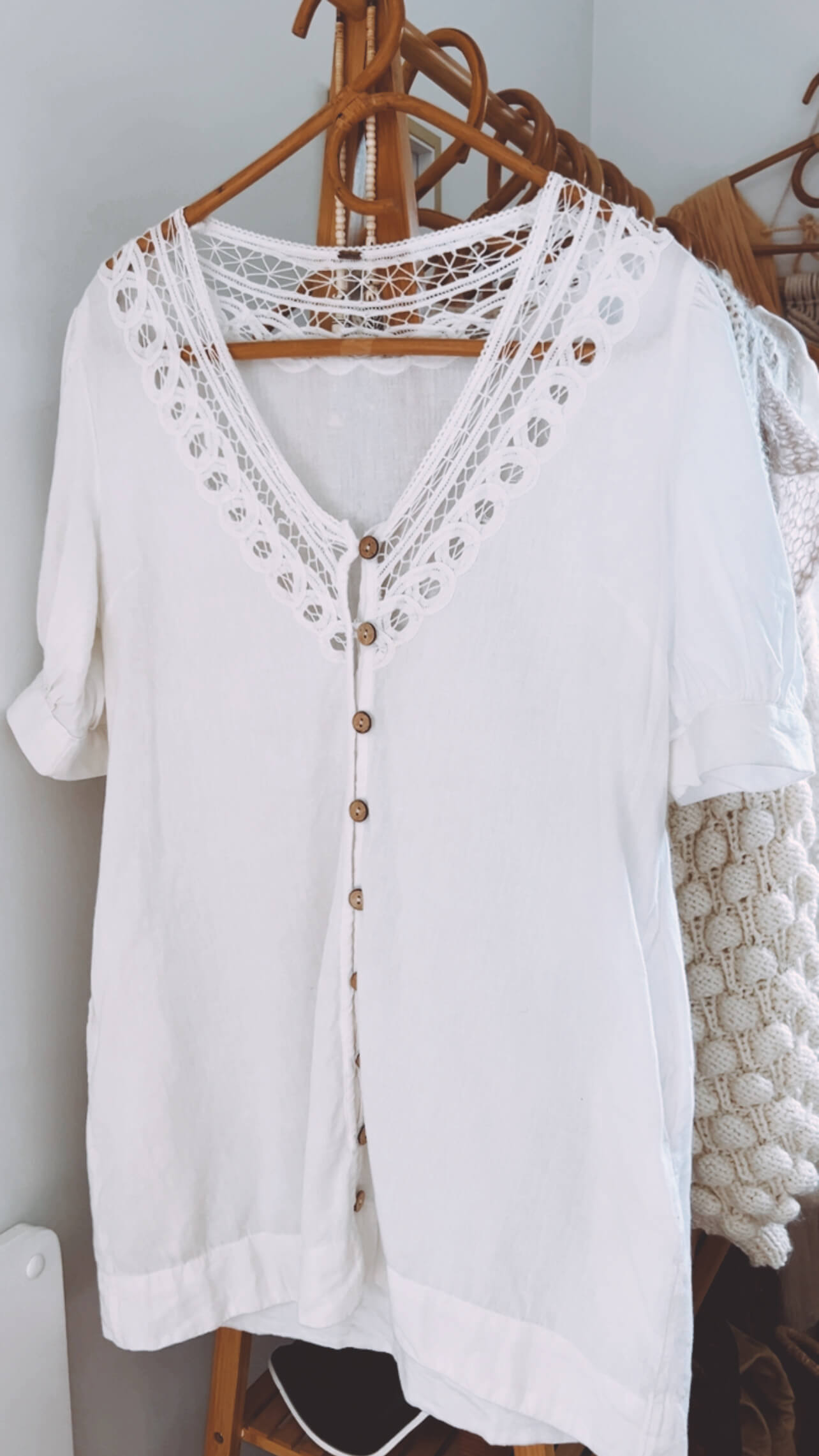 Free People White Cotton Dress // Medium