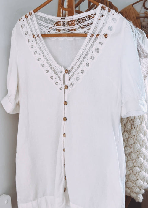 Free People White Cotton Dress // Medium