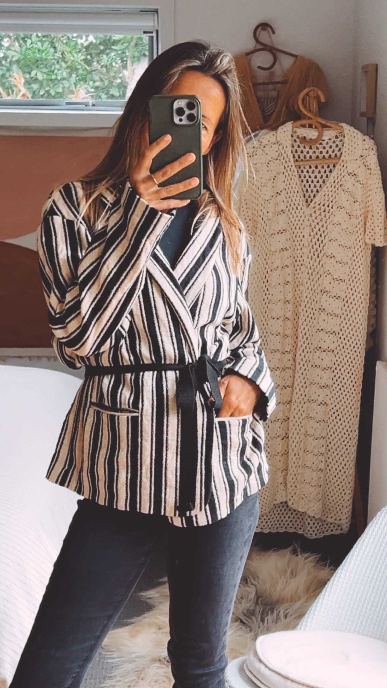 Zara Woman Striped Blazer // Large