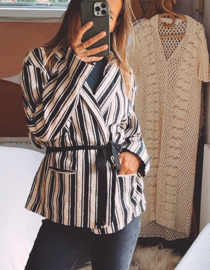 Zara Woman Striped Blazer // Large