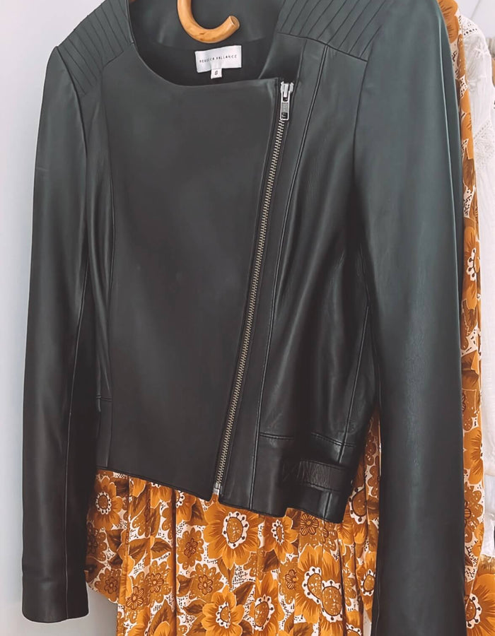 Rebecca Vallance Leather Jacket // Size 8