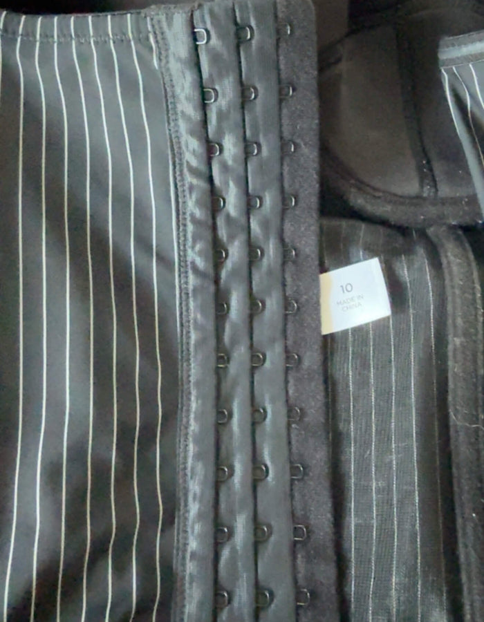 GLASSONS // Pinstriped Corset // Navy // Size 10