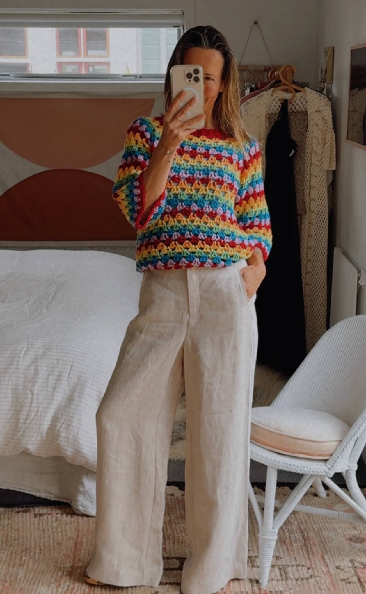 CROCHET JERSEY // Pure Wool // Free Size