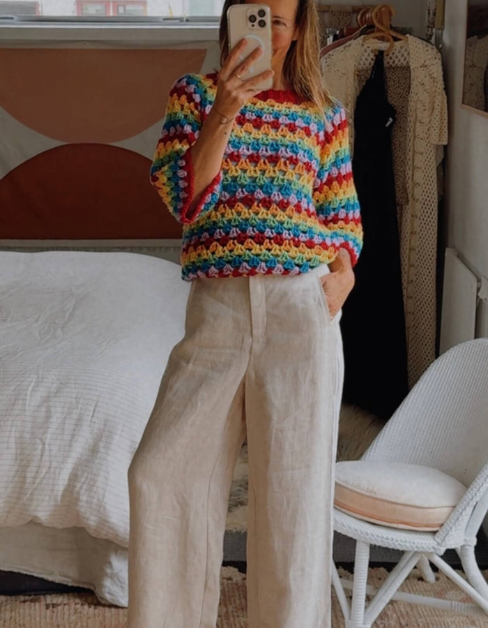 CROCHET JERSEY // Pure Wool // Free Size