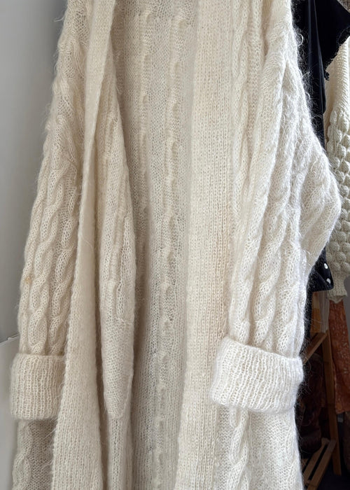 Cream Maxi Woollen Cardi // Large