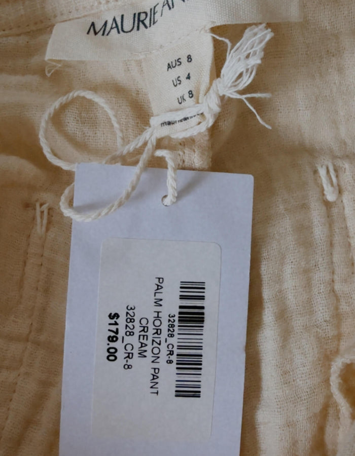 MAURIE & EVE // Palm Horizon Wide Legged Pant // Cream // BNWT // Size 8