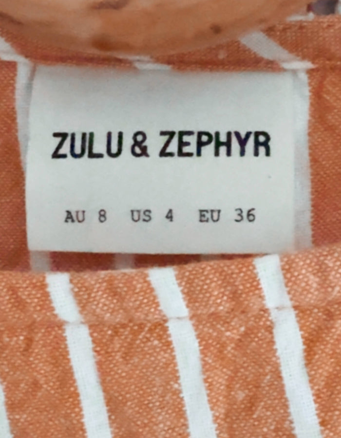 ZULU & ZEPHYR // Striped Cropped Blouse // Size 8 (US 4)