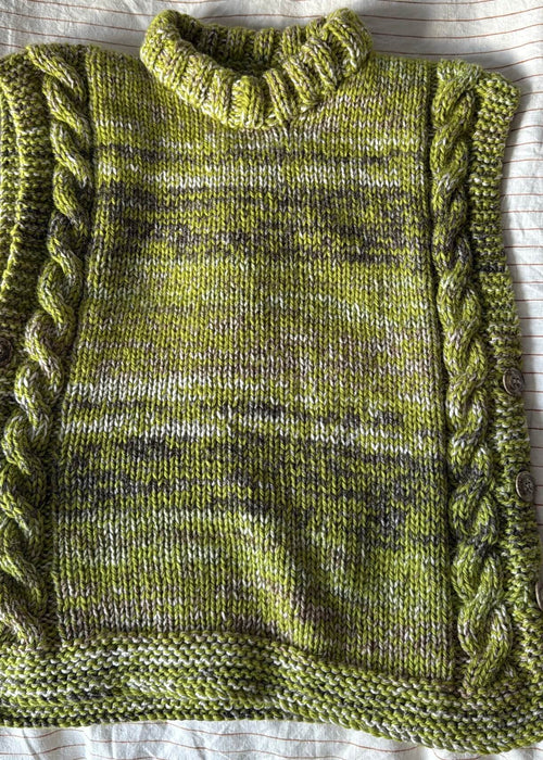Hand-Knitted Woollen Vest // Soft Green // Small