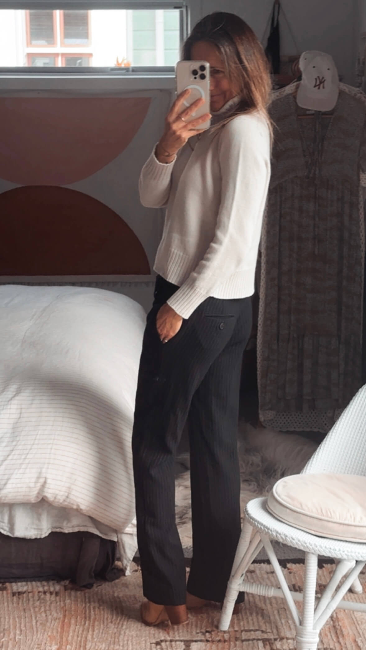 ZARA WOMAN // Navy Pinstriped Suit // Small