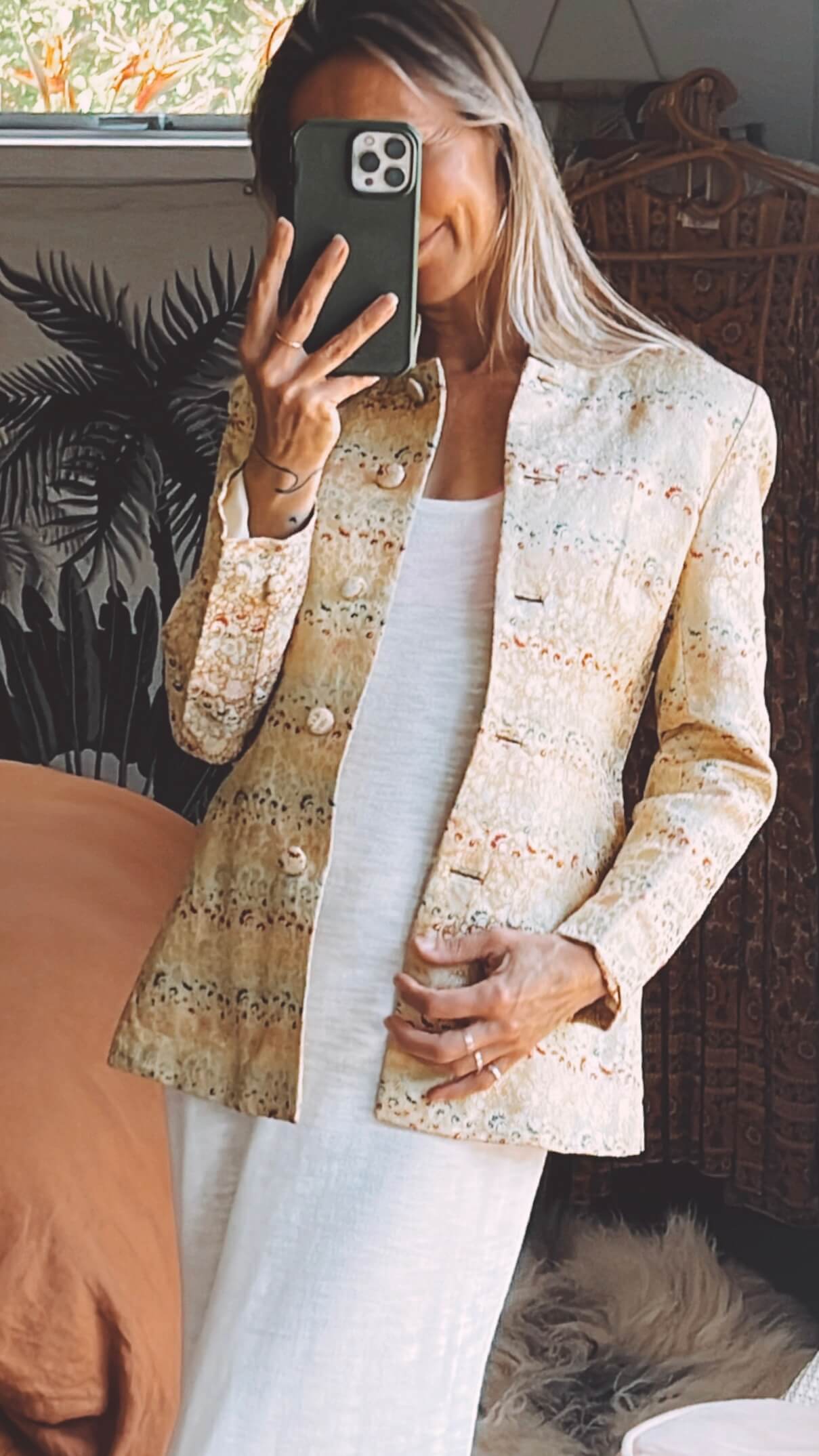 Champagne Silk Blazer // Size 8