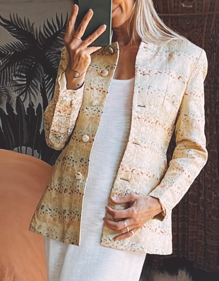 Champagne Silk Blazer // Size 8