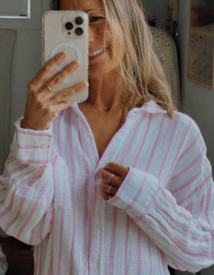 SEA LEVEL // Amalfi Beach Shirt // Pink // S/M