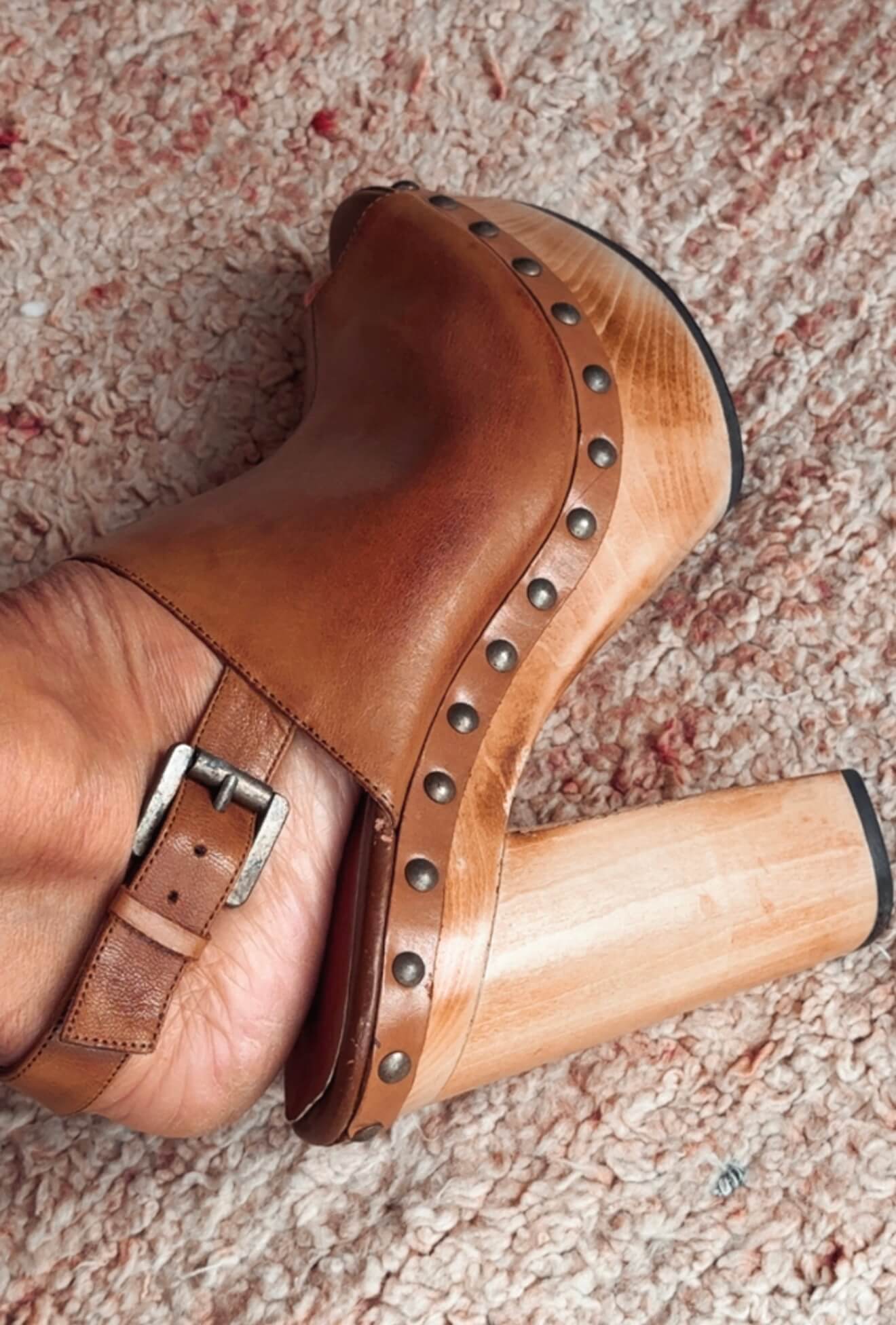 OXFORD // Tan Leather Heels // Size 38/8