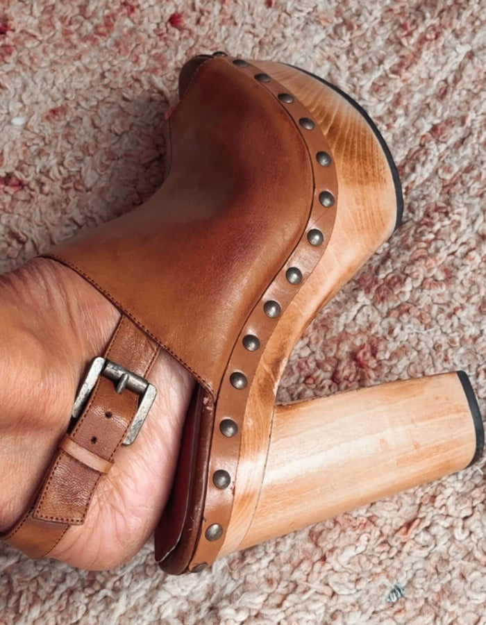 OXFORD // Tan Leather Heels // Size 38/8