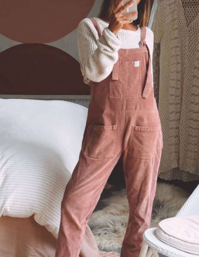 LUCY & YAK Corduroy Overalls // Dusky Pink  // Small