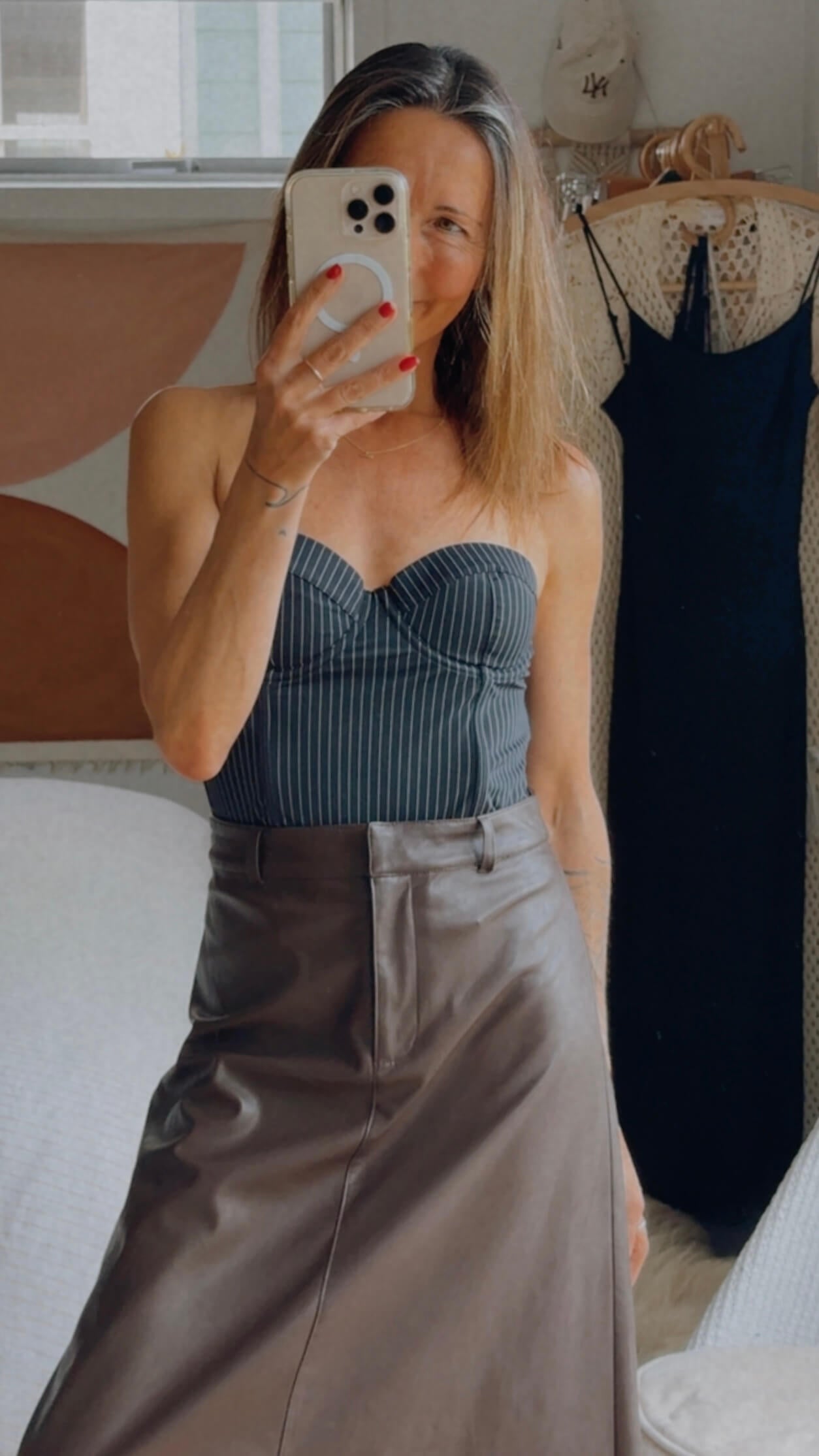 GLASSONS // Pinstriped Corset // Navy // Size 10