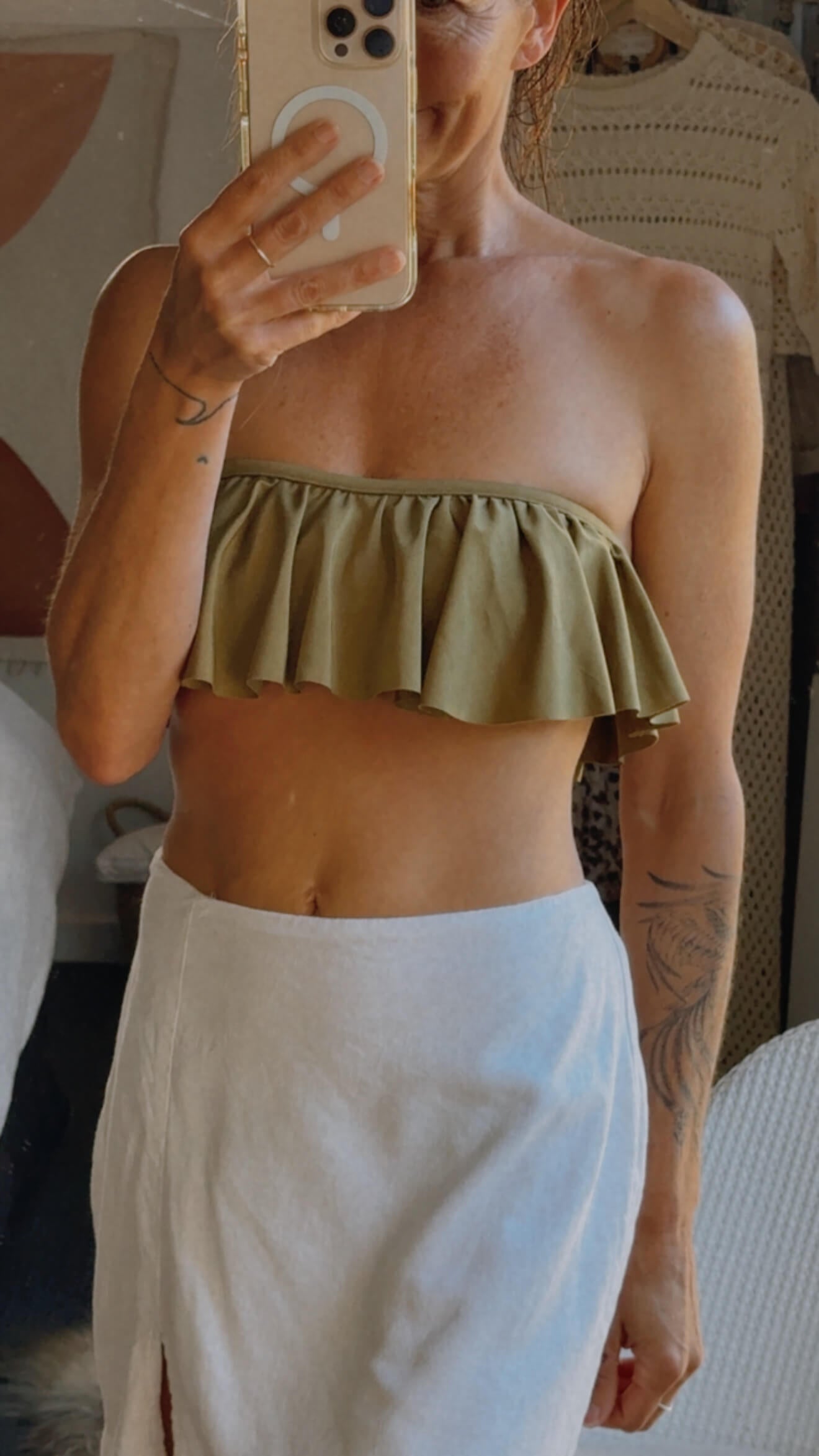 LOVE STORIES | SWIMCLUB  // Lotus Bikini Top // Moss // Size 1