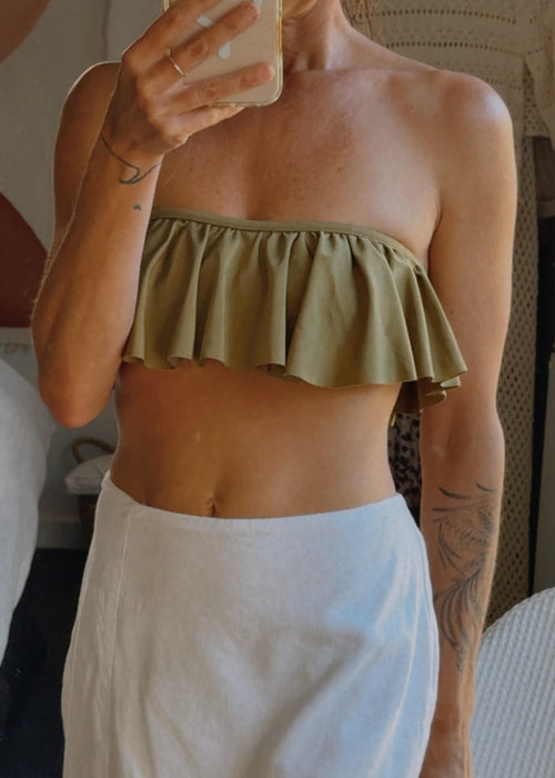 LOVE STORIES | SWIMCLUB  // Lotus Bikini Top // Moss // Size 1