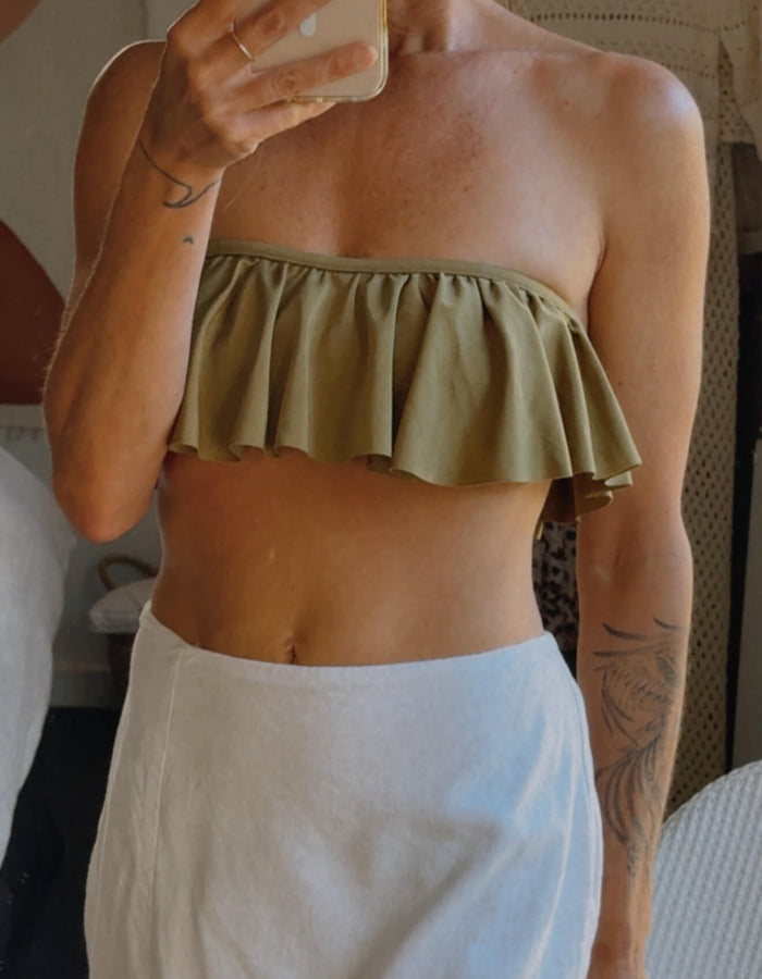 LOVE STORIES | SWIMCLUB  // Lotus Bikini Top // Moss // Size 1
