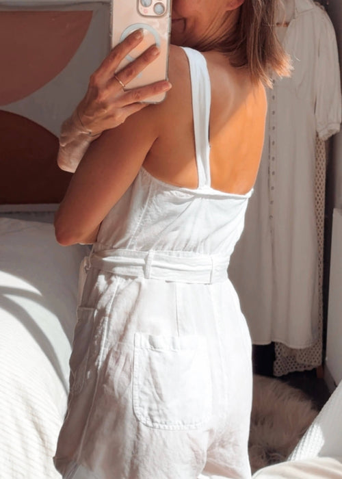 GLASSONS // White Romper // Size 8