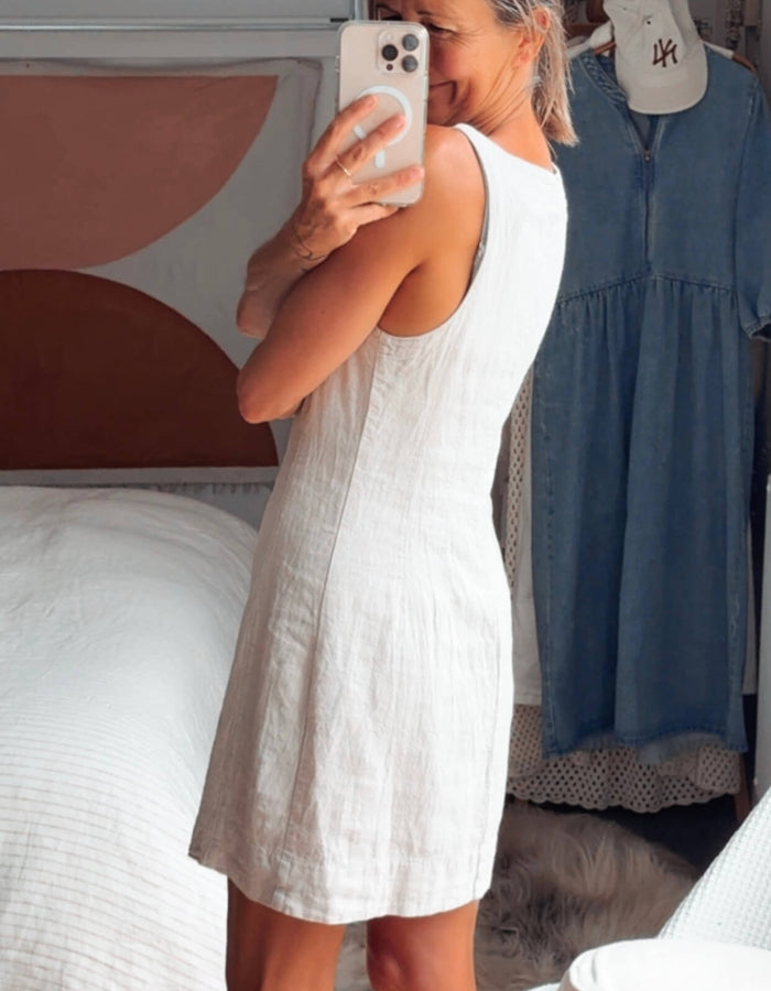 GLASSONS // Classic Mini Dress // Stone // Size 8