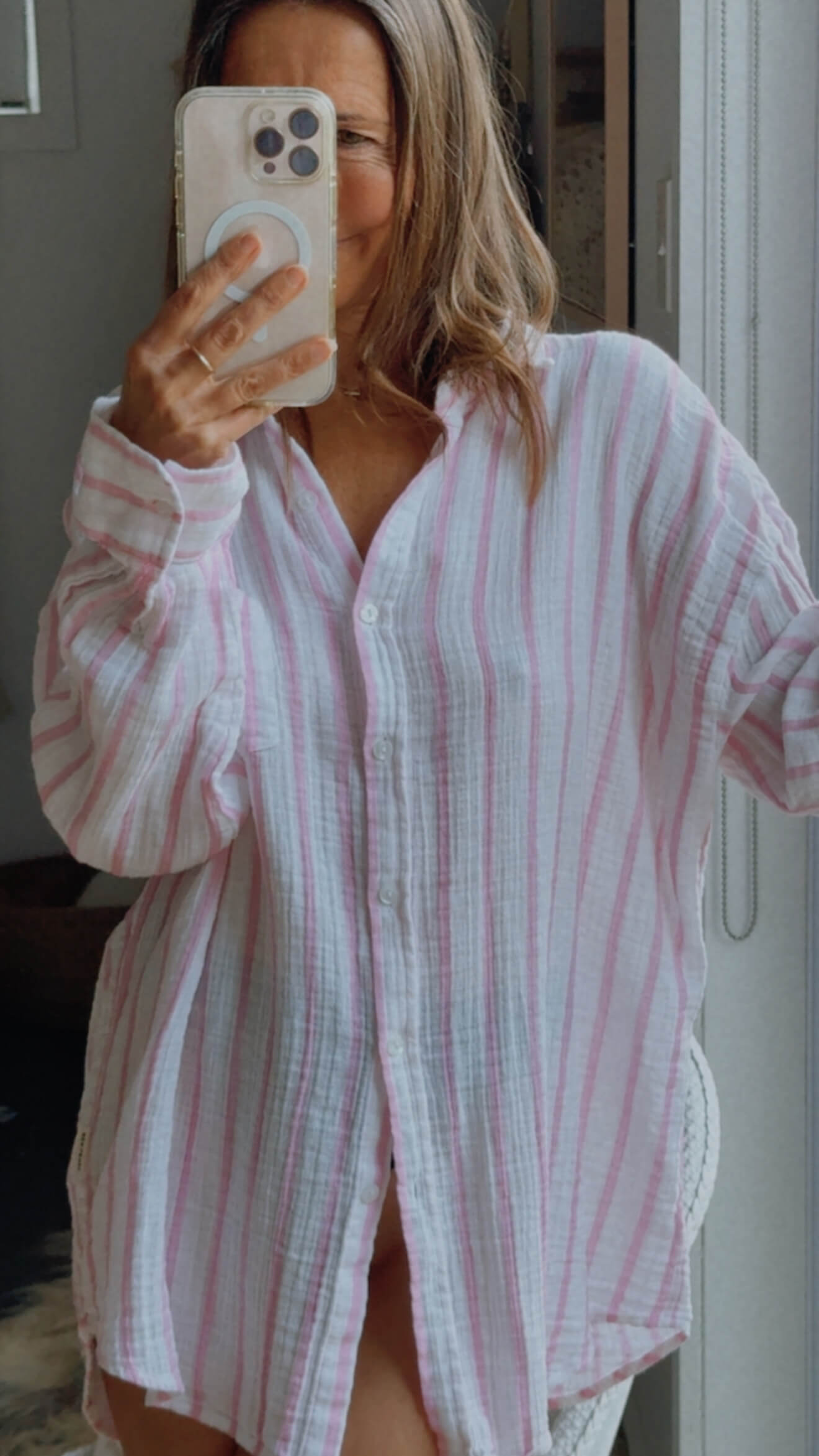 SEA LEVEL // Amalfi Beach Shirt // Pink // S/M