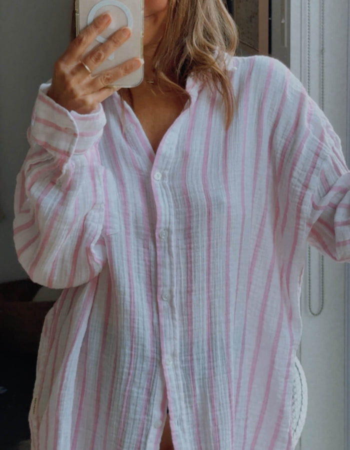 SEA LEVEL // Amalfi Beach Shirt // Pink // S/M