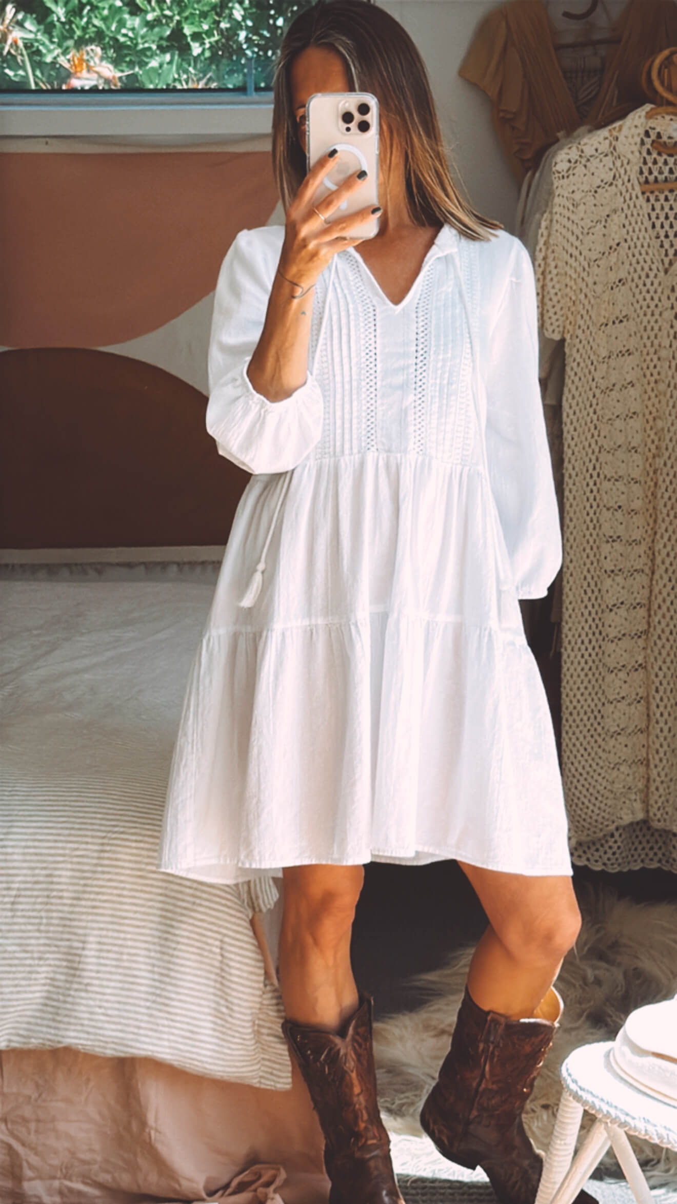 VERO MODA Boho Organic Cotton Dress // S/M