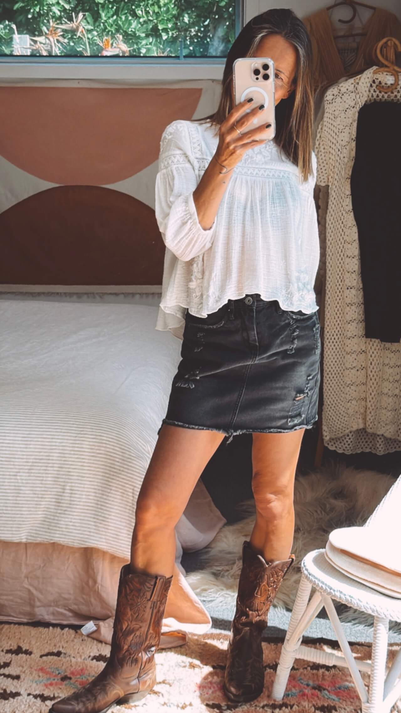 JUNKFOOD Denim Mini Skirt // Small