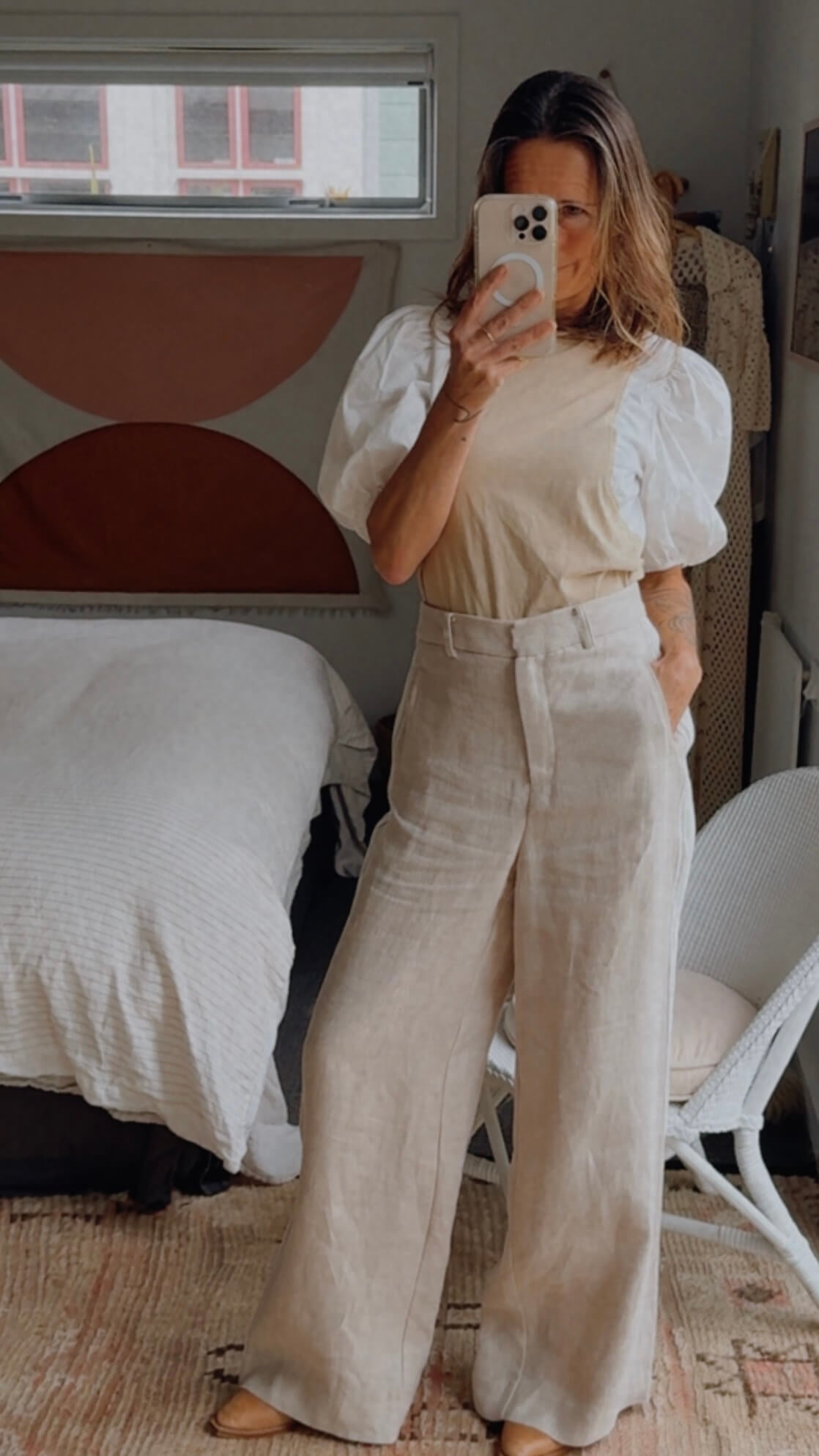 ZARA // Puff Sleeve Tee // Small