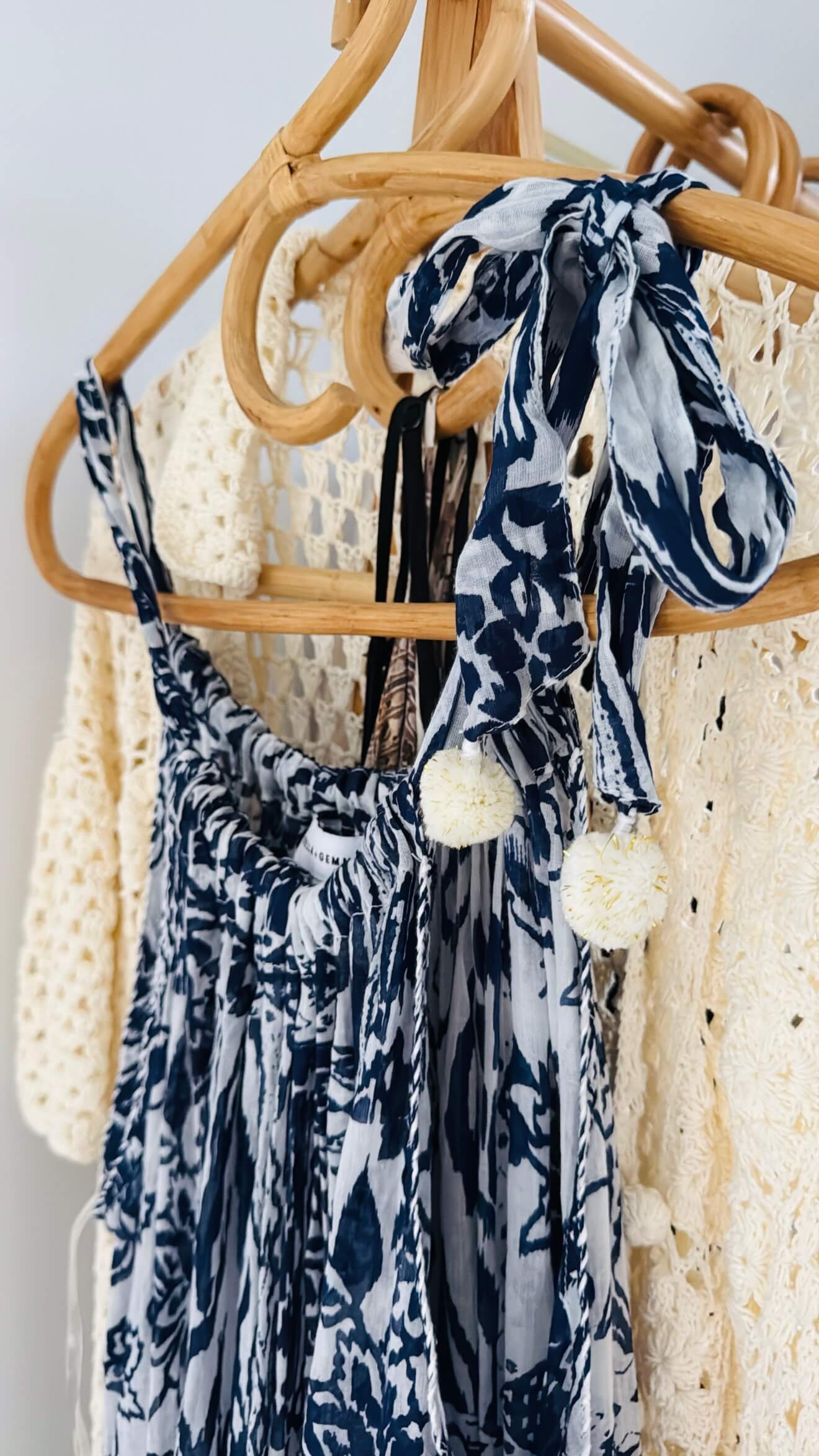 STELLA + GEMMA // Grecian Cotton Maxi // Navy/white // Small