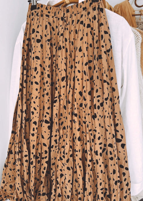 MaoMao Caramel Leopard Print Skirt // Small