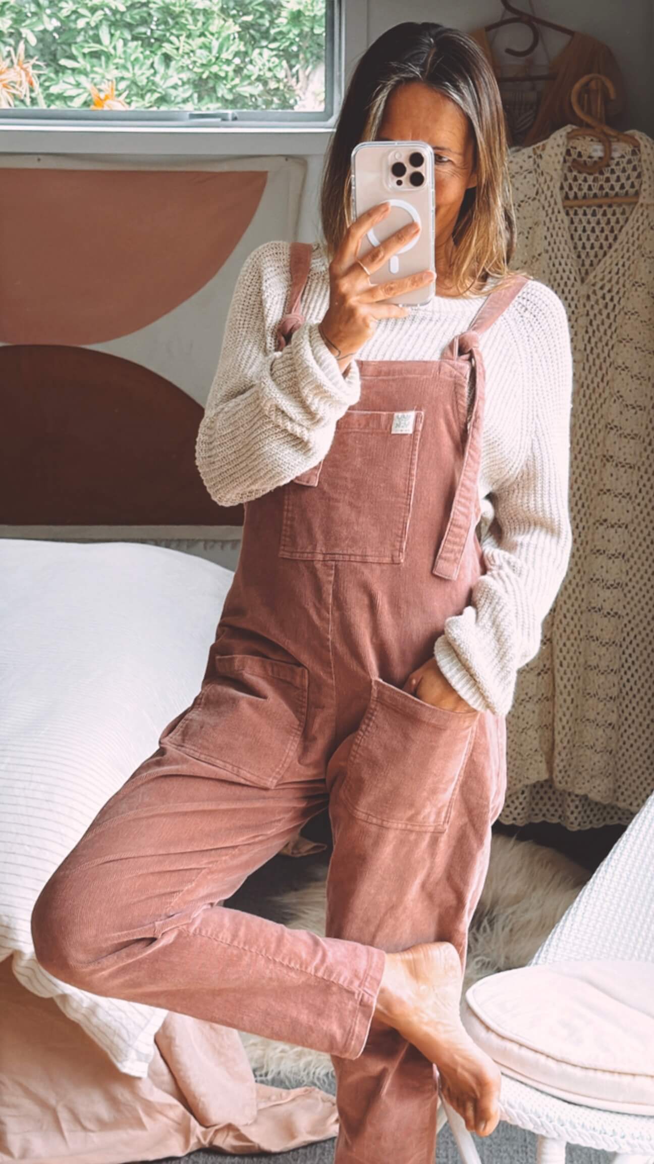 LUCY & YAK Corduroy Overalls // Dusky Pink  // Small