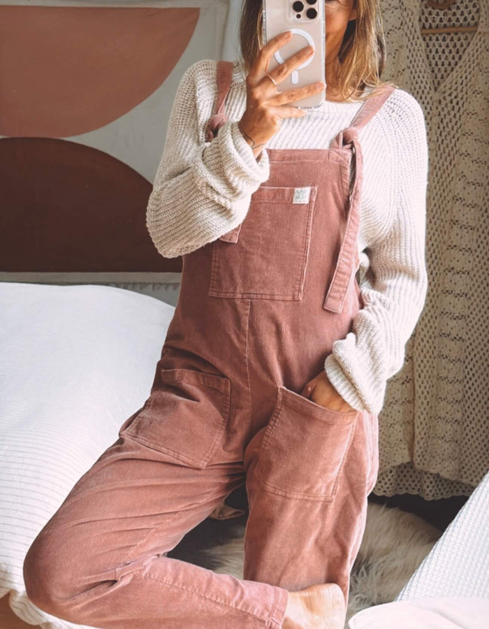 LUCY & YAK Corduroy Overalls // Dusky Pink  // Small