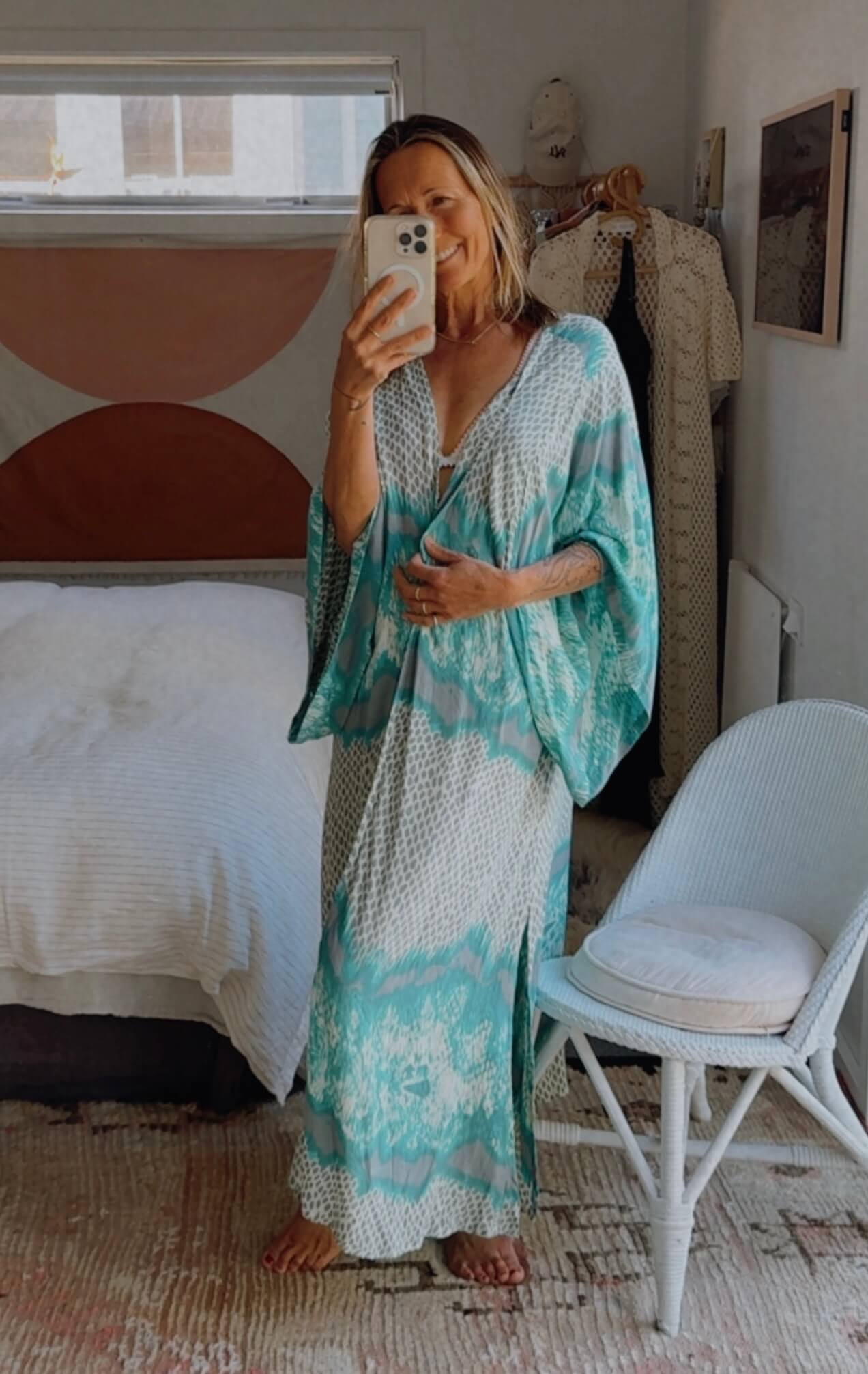 SOVEREIGNTY & SOUL // Miami Turquoise Kimono // Free Size