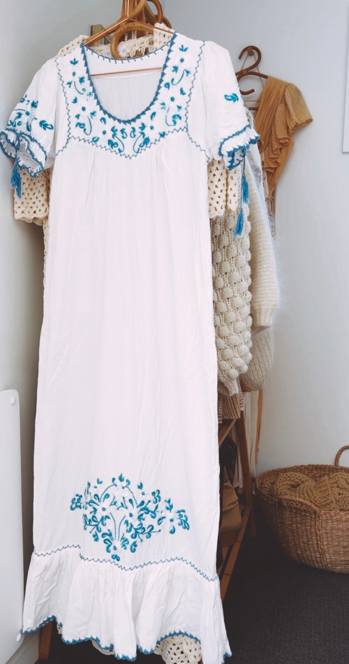 French Vintage Cotton Dress // Small