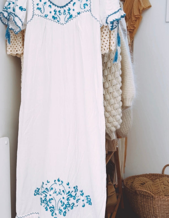 French Vintage Cotton Dress // Small