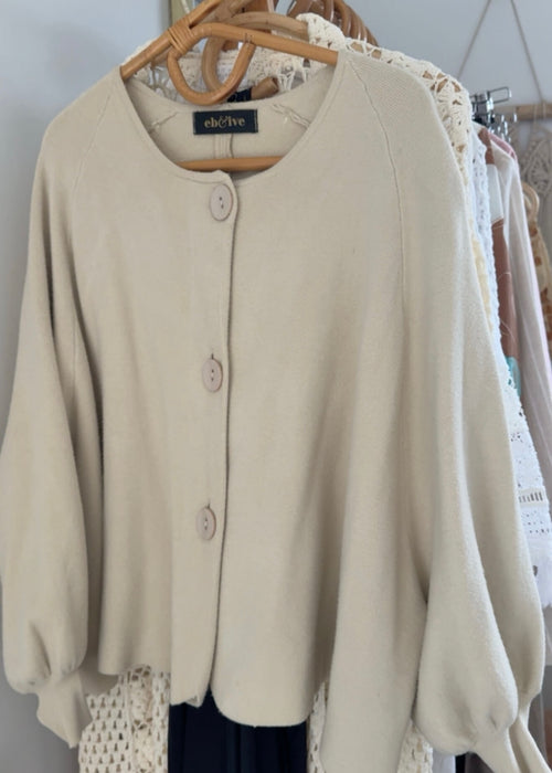 EB + IVE // BELL-SLEEVE CARDI // Fawn // Free Size
