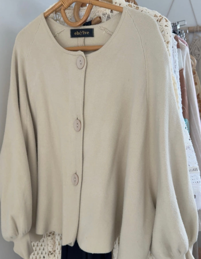 EB + IVE // BELL-SLEEVE CARDI // Fawn // Free Size