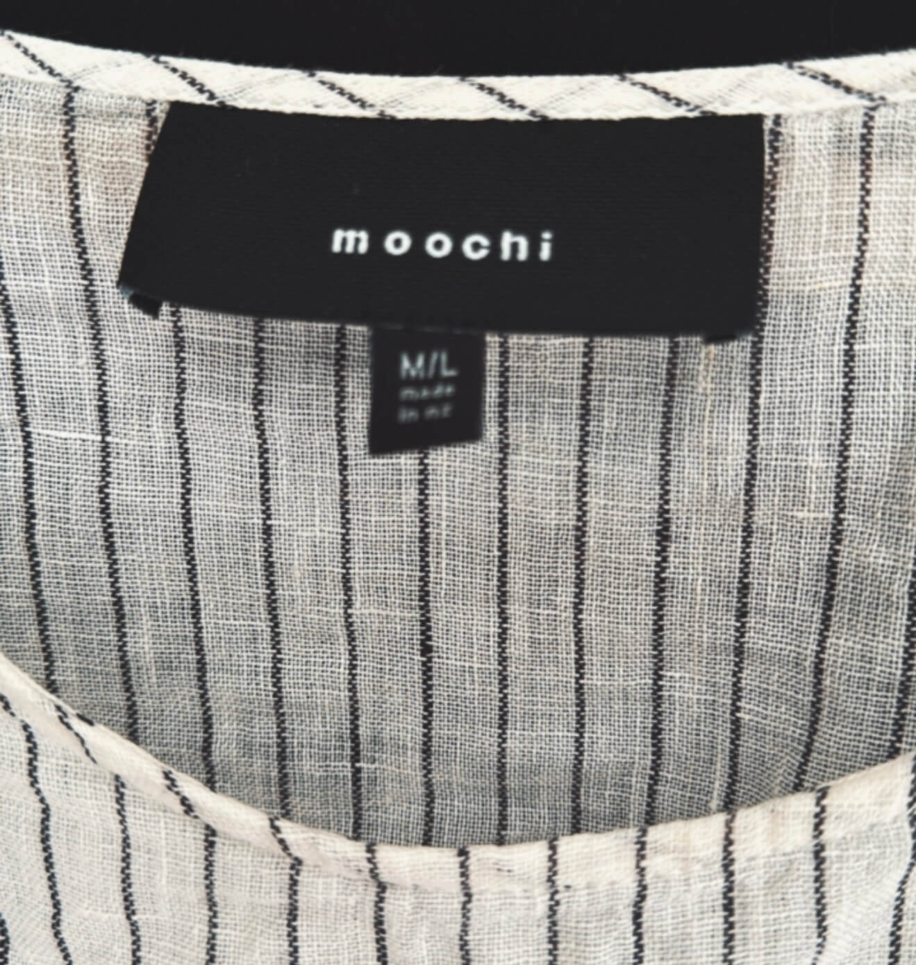 MOOCHI Striped Linen Cropped Blouse // M/L